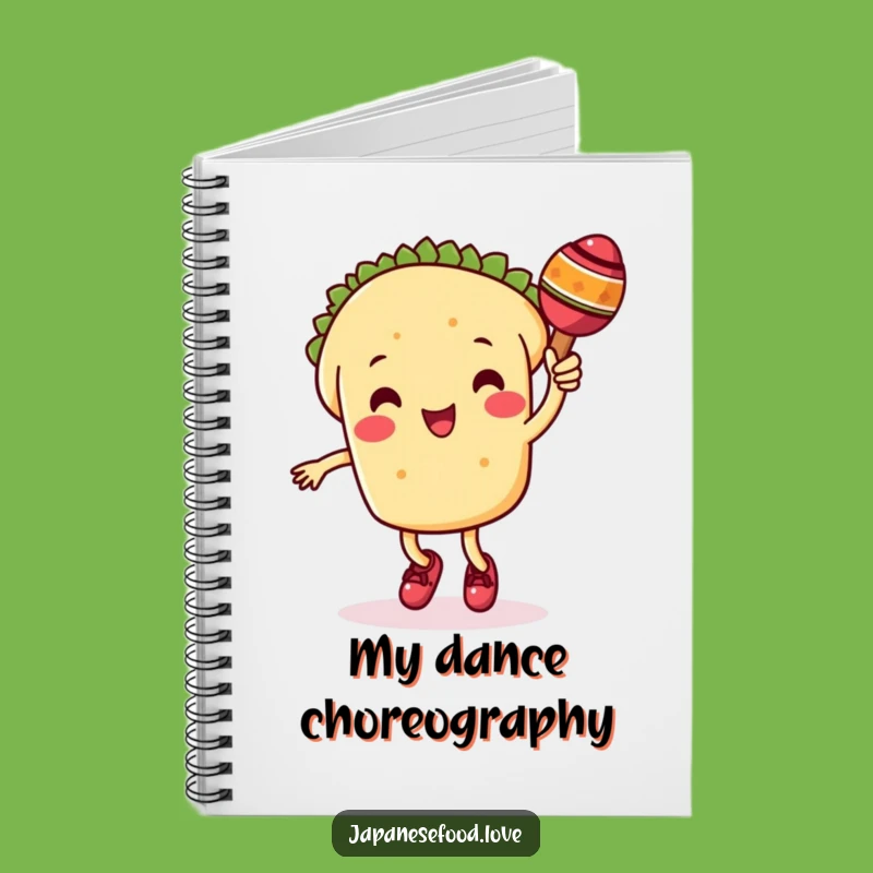 Funny Taco Notebook: Dancing Character with Maraca, Fiesta Jotting Gift