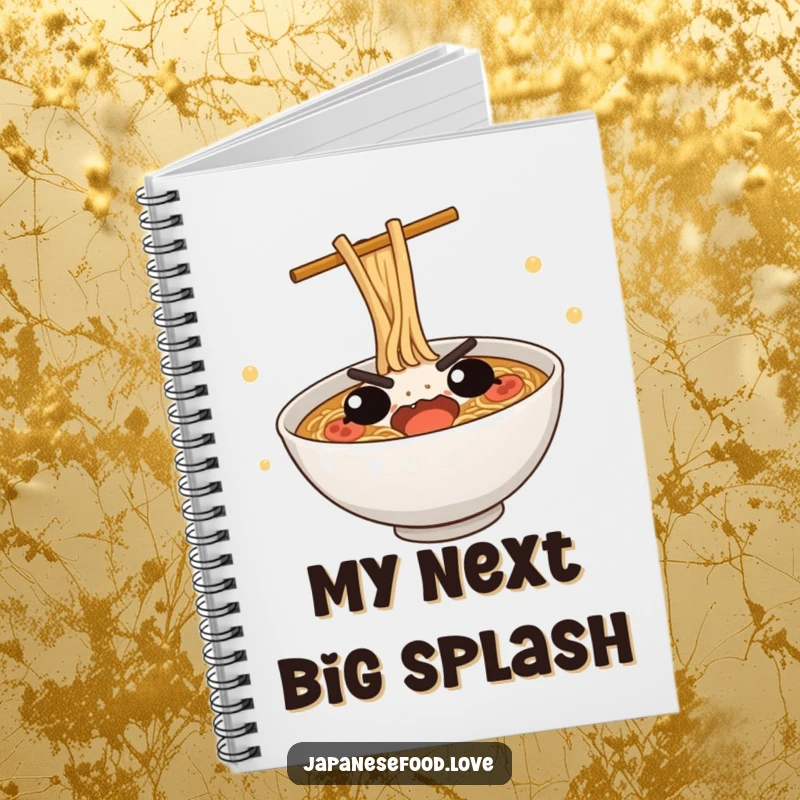 Funny Ramen Dive Notebook: A cute ramen bowl humorously attempting a dive, perfect for notes and doodles.