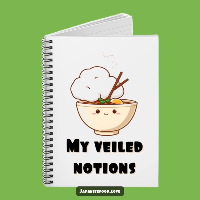Funny Shy Ramen Bowl Notebook, Peeking Journal, Perfect Funny Gift for Scribes