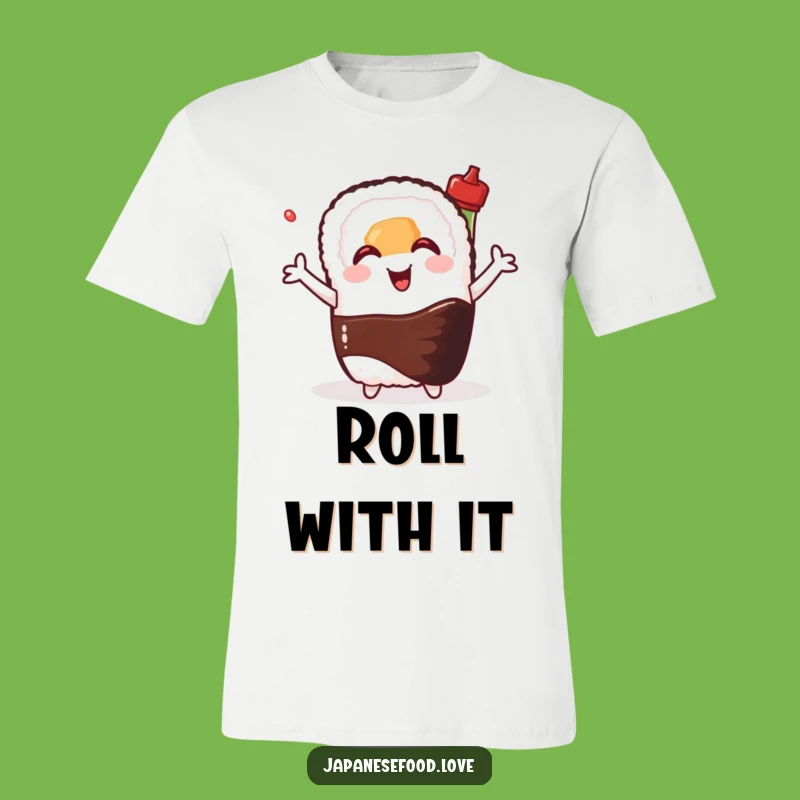 Funny Sushi T-Shirt: Happy Roll Hug - Cute Foodie Tee Gift