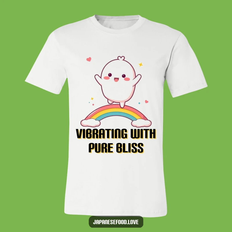 Funny Dancing Mochi T-Shirt - Energetic Rainbow Character Tee