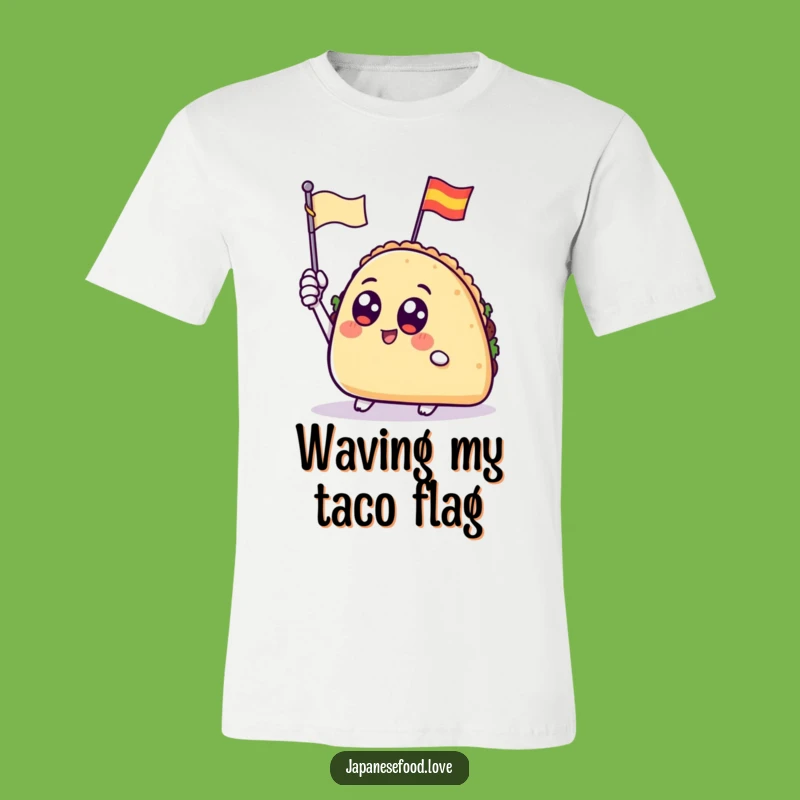 Funny Waving Taco Tee: Wear Your Fiesta Spirit with Joyful Excitement