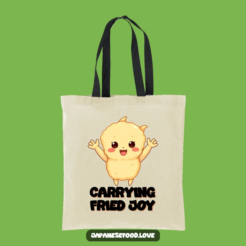 Funny Happy Tempura Tote Bag: Carry Your Waving Friend