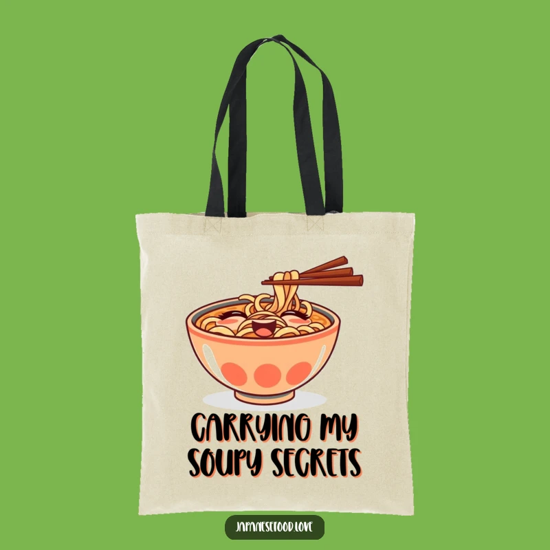 Funny Ramen Bowl Wink Tote Bag: Carry Your Noodles & Your Laughs