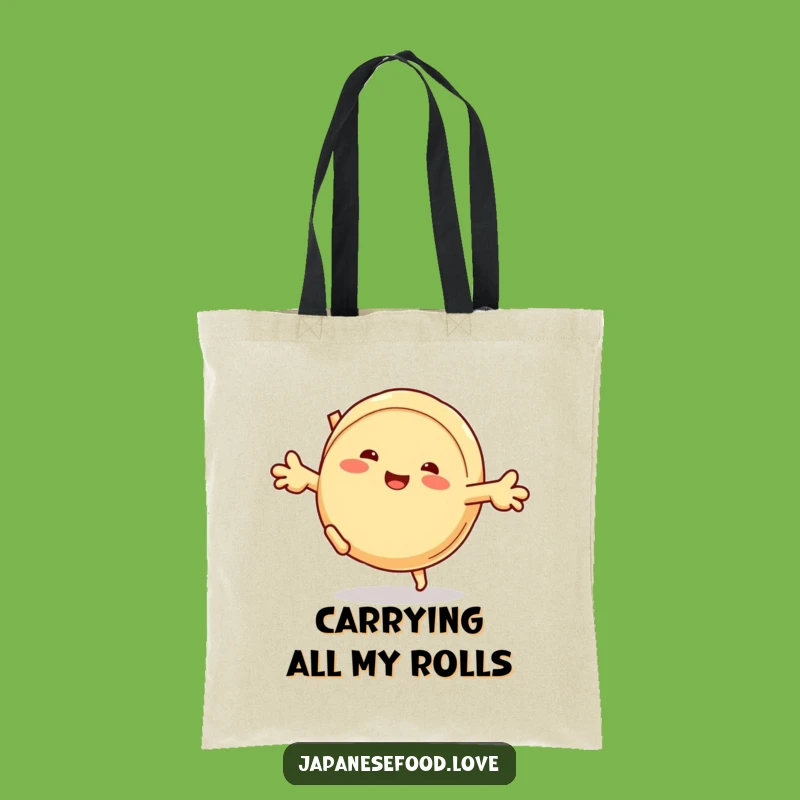 Funny Steamed Bun Cartwheel Tote Bag: Hilarious Doughy Accessory for Shoppers