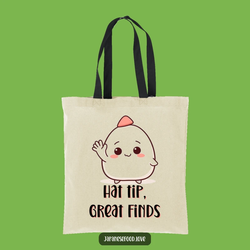 Funny Onigiri Hat Wave Tote Bag: Carry Your Greetings in Style