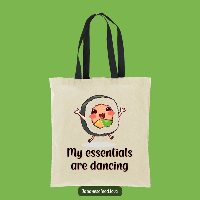 Funny Dancing Sushi Roll Tote Bag - Chic Foodie Carry-All