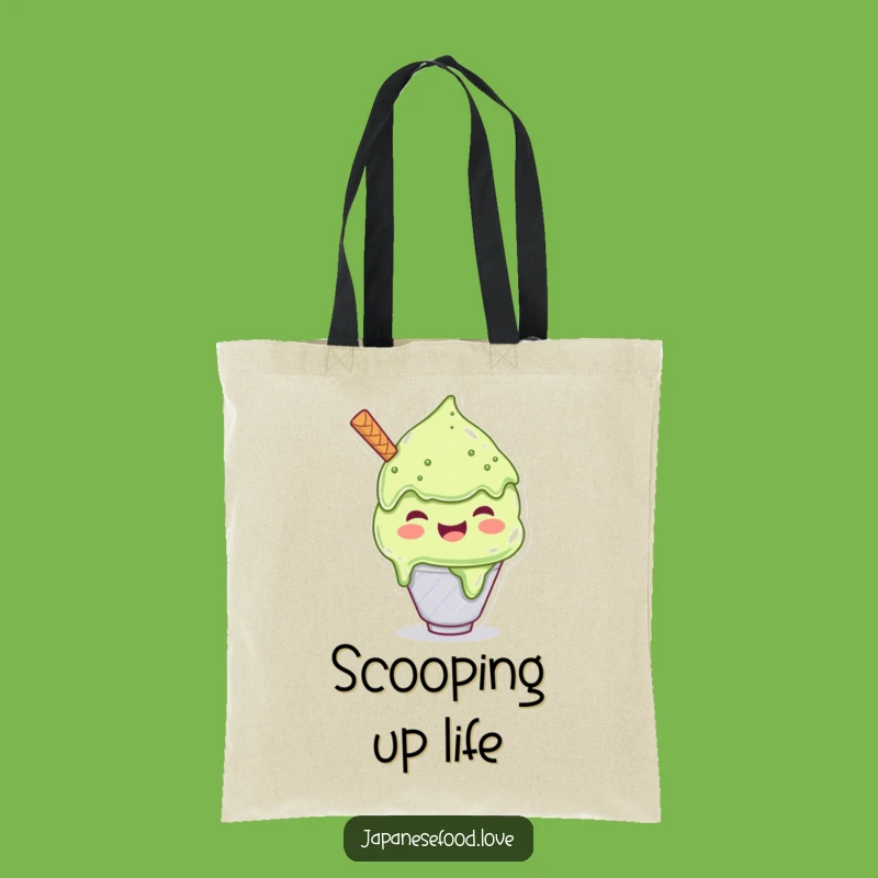 Funny Matcha Ice Cream Tote Bag, Carry Your Joyful Portions
